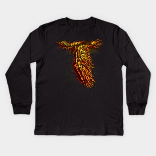 Phoenix Bird On Fire Fantasy Kids Long Sleeve T-Shirt